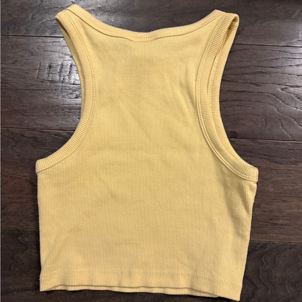 H&M Light Yellow Ribbed Crop Top - Picture 3 of 3